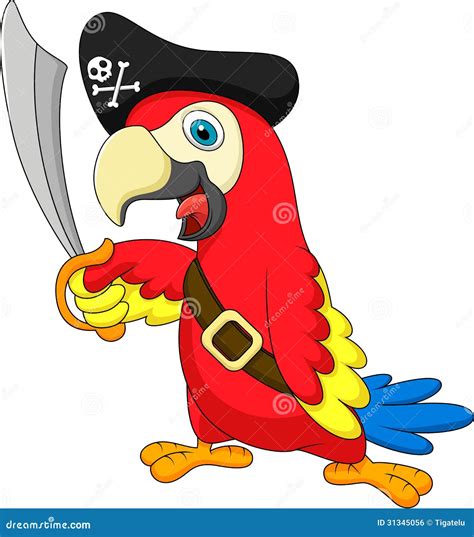 Cute Parrot Pirate Cartoon Royalty Free Stock Image Image 31345056