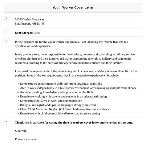 Youth Worker Cover Letter Velvet Jobs