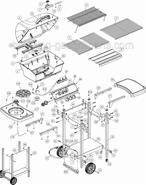 Replacement parts for Broil King BBQ grill model: 546-33