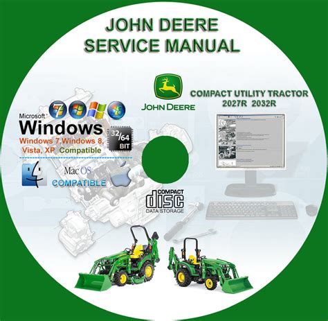 John Deere Compact Utility Tractor 2027R 2032R Service Repair Technical