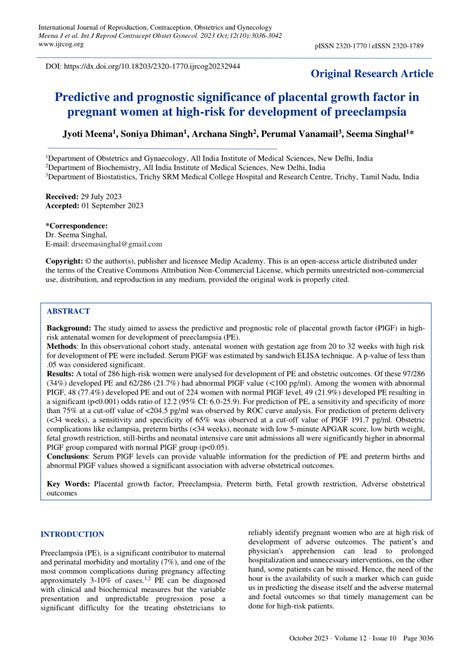 Pdf Predictive And Prognostic Significance Of Placental Growth Factor