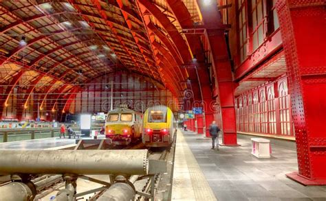 Antwerp Belgium Anno The Train Is Waiting At The Platform For