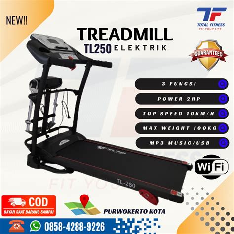 Jual Alat Fitness Rumahan Treadmill Elektrik TL 250 2hp Total Fitness