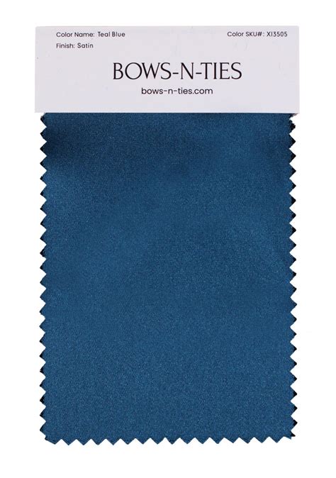 Teal Blue Satin Fabric Swatch | Teal Blue Fabric Swatch for Men's ...