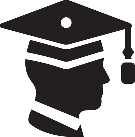 Flat, minimal Graduation hat icon vector silhouette white background 24 ...