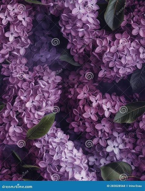 Lilac Seamless Pattern Ai Generative Stock Illustration Illustration