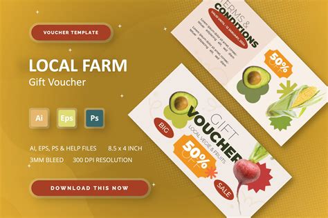 Local Farm T Voucher Print Templates Creative Market