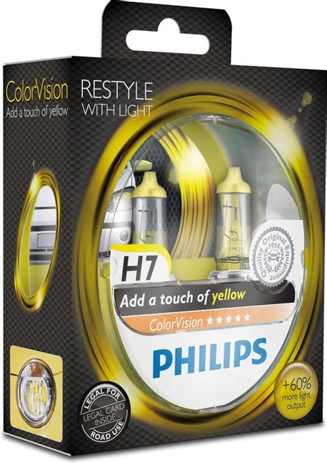 bol Philips ColorVision H7 Geel 55W 12V set à 2 stuks