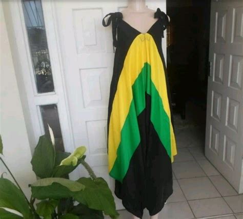 Jamaican Rump Dress Caribbean Flags Jamaica Outfits Halter Dress