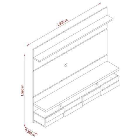 Bancada Suspensa Painel Madetec Lana Cm De Largura Ideal