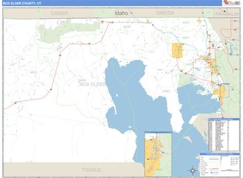 Box Elder County, Utah Zip Code Wall Map | Maps.com.com