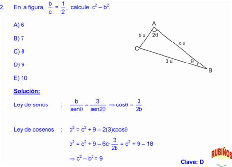 LEY DE COSENOS EJERCICIOS RESUELTOS Y DEMOSTRACIÓN