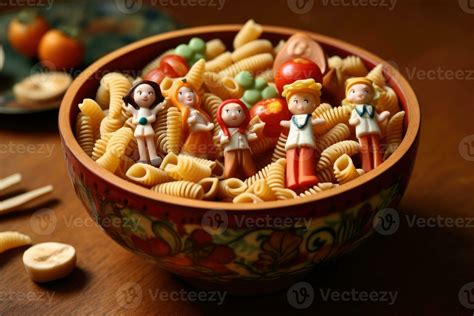 Creative Pasta Salad Inspired by LEGO Figures 26586072 Stock Photo at