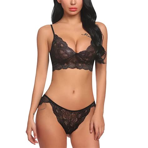 Women Sexy Lingerie Lace Erotic Bra Set Underwear G String Nightwear