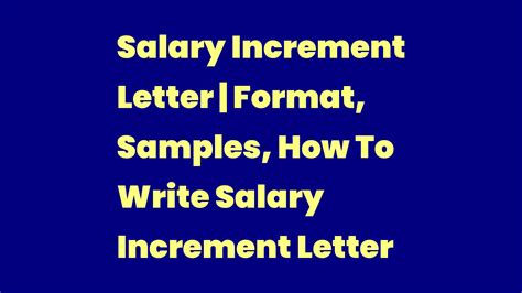 Salary Increment Letter Format Samples How To Write Salary