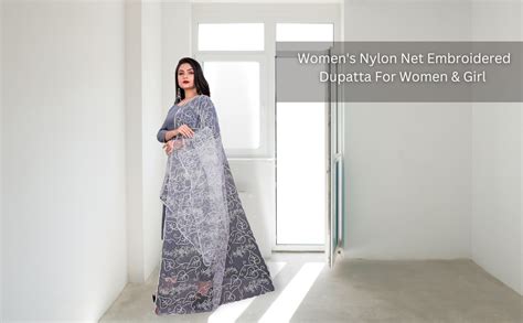 Buy Akshar Llc Women S Naylon Net Embroidered Dupatta For Women Girl