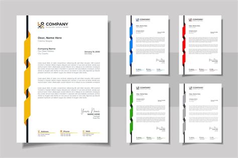 Plantilla De Cabeza De Carta De Negocios Corporativa Profesional Y