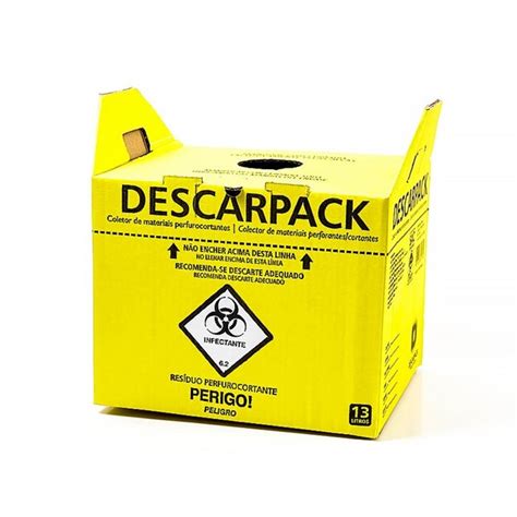 Coletor De Material Perfurocortante 13 Litros Descarpack Descarpack