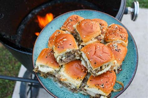 Smoked Cheesesteak Sliders Over The Fire Cooking