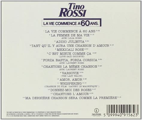 La Vie Commence A Ans By Tino Rossi Cd Parlophone