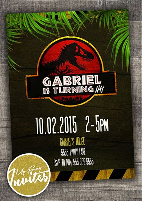 Invitacion De Jurassic Park