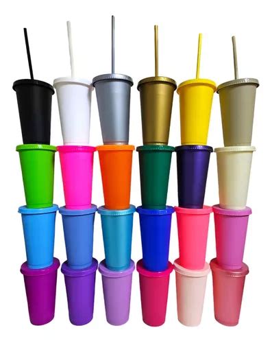 Vaso Popote 40 Pzas Reusable Termo Cafetero Cilindro 16oz Envío gratis