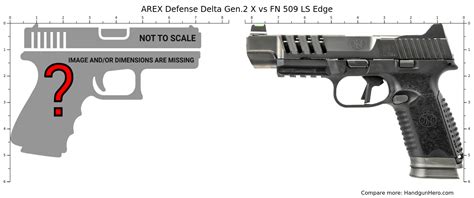 AREX Defense Delta Gen 2 X Vs FN 509 LS Edge Size Comparison Handgun Hero