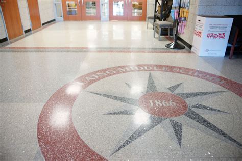 Laing Middle School Terrazzo Logo Doyle Dickerson Terrazzo Entrance