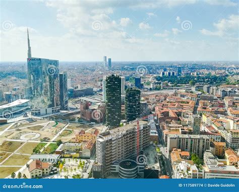 Milan Aerial View Milano City Italy Editorial Stock Image Image Of