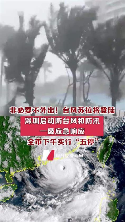 非必要不外出！台风苏拉将登陆，深圳启动防台风和防汛一级应急响应 全市下午实行“五停”新浪新闻