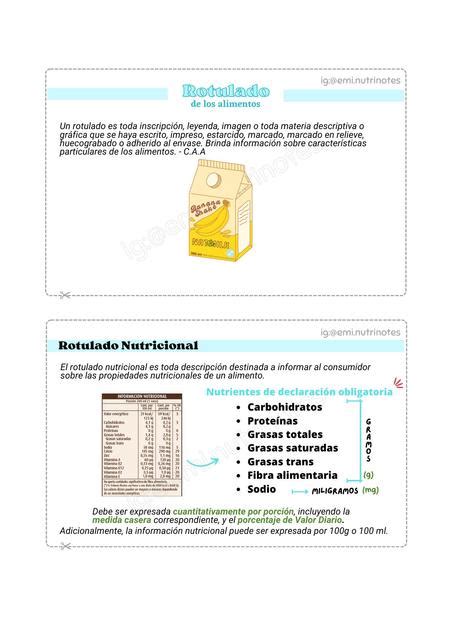 Rotulado De Alimentos Emi Nutrinotes UDocz