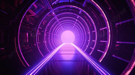 Fundo Uma Imagem De Um Túnel Futurista Com Luzes Roxas Fundo Ilustração 3d De Fundo Abstrato 4k