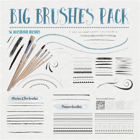 Big Illustrator Brushes Pack | Illustrator brushes, Illustration, Brush set