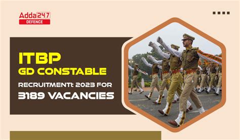 Itbp Gd Constable Recruitment For Vacancies