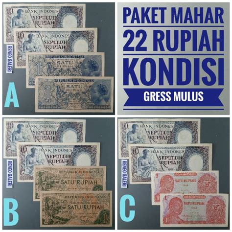 Jual Gress Mulus Paket Mahar Rupiah Uang Kertas Kuno Nikah Rp Duit