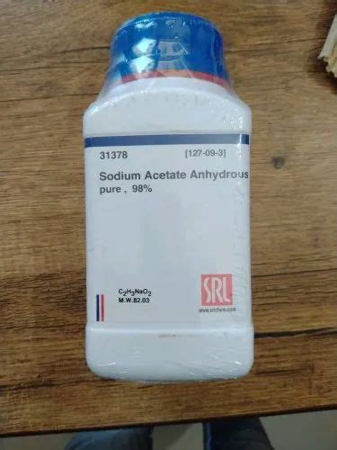 Sodium Acetate Anhydrous Pure 98 500gm SRL At Rs 249 Kg Sodium