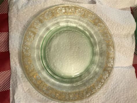 vintage green depression glass plates -- Antique Price Guide Details Page