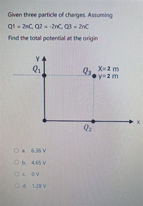 Solved Three Point Charges Q1 10nC Q2 10nC Q3 C Chegg