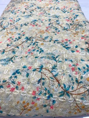 Schiffli Embroidered Printed Cotton Fabric At Rs 130 Meter Schiffli