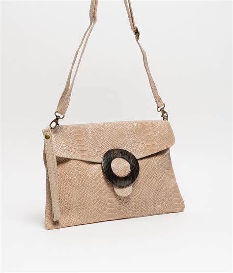 Bolso Bandolera De Piel Beige Zapatos Calzados Germans