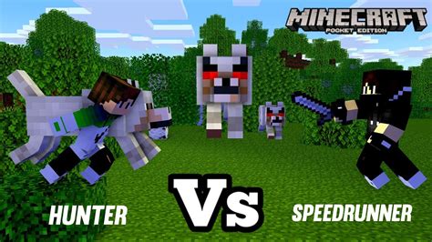 Speedrunner Vs Hunter Manhunt Pe Ultimate Battle Wolf Minecraft