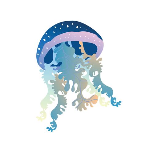 Jellyfish vector icon. Vector illustration of a colorful jellyfish on a ...