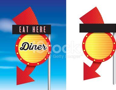 American Style Retro Vintage 1950s Diner Signs Stock Vector | Royalty ...