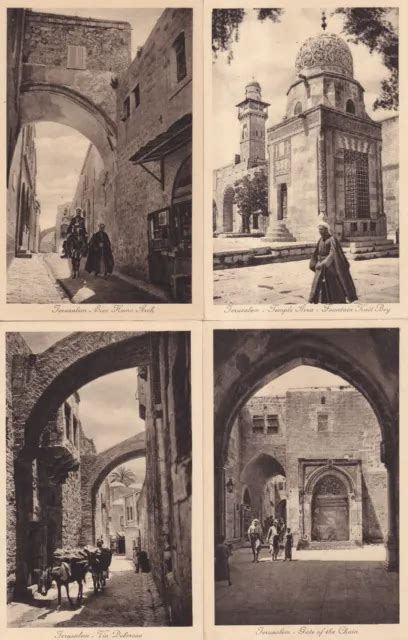 LOT DE 4 Cartes Postales Anciennes Postcards ISRAEL JUDAICA JERUSALEM