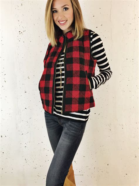 Buffalo Plaid Vest Warm And Comfy Yet Lightweight Zips Up Comes In