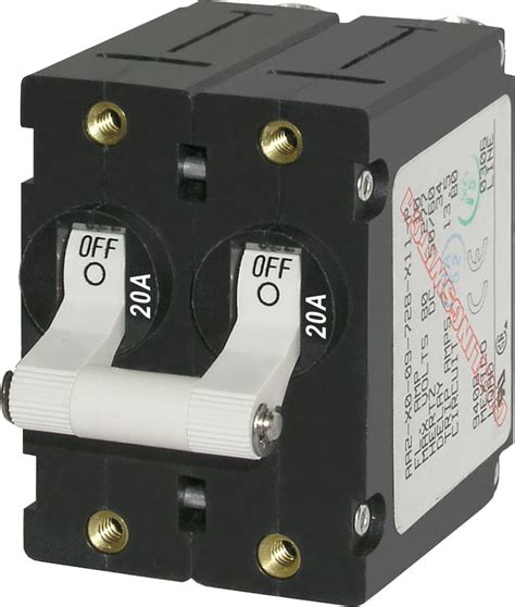 Blue Sea Systems 7260 Double Pole Circuit Breaker 20A White