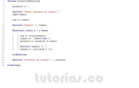 Ciclo Mientras PSeint Multiplicacion De Digitos Tutorias Co