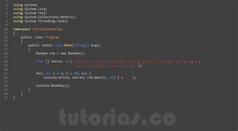 Arrays Visualstudio C Generar Letras Aleatorias Tutorias Co