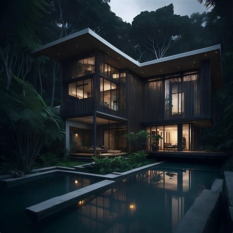 Premium AI Image Photo Of A Modern House With A Stunning Pool In The