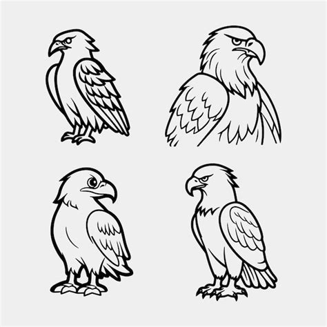 Premium Vector Cute Eagle Animal Cartoon Simple Vector Illustration